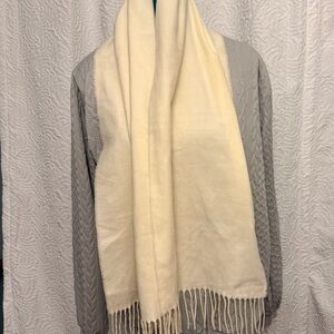Cashmink by V. Fraas Women's Scarf Off White Warm Soft Shawl
11"x52" Fringe Wrap